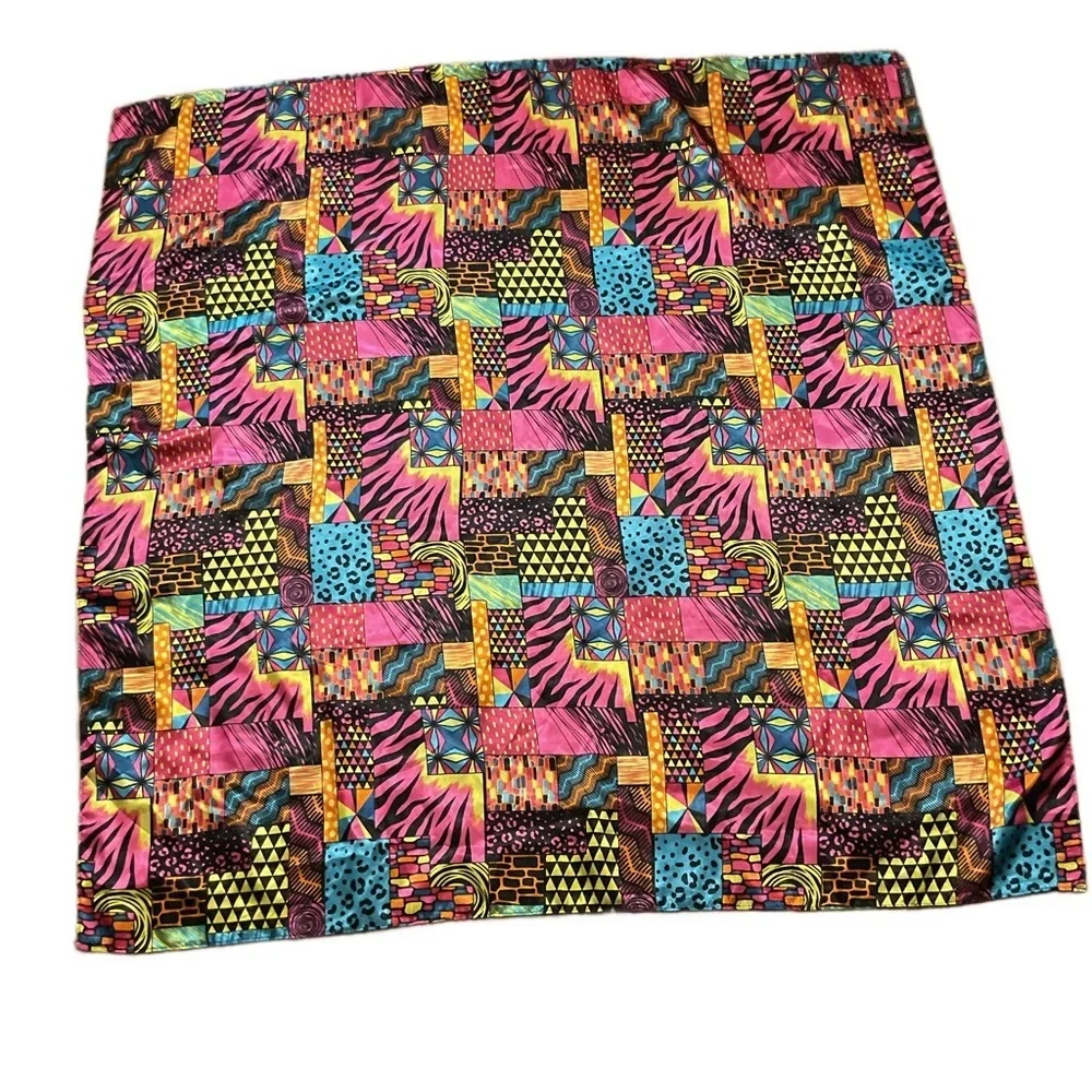 Broadus Collection by Shante & Snoop Silky Headwrap Scarf Vibrant Geometric